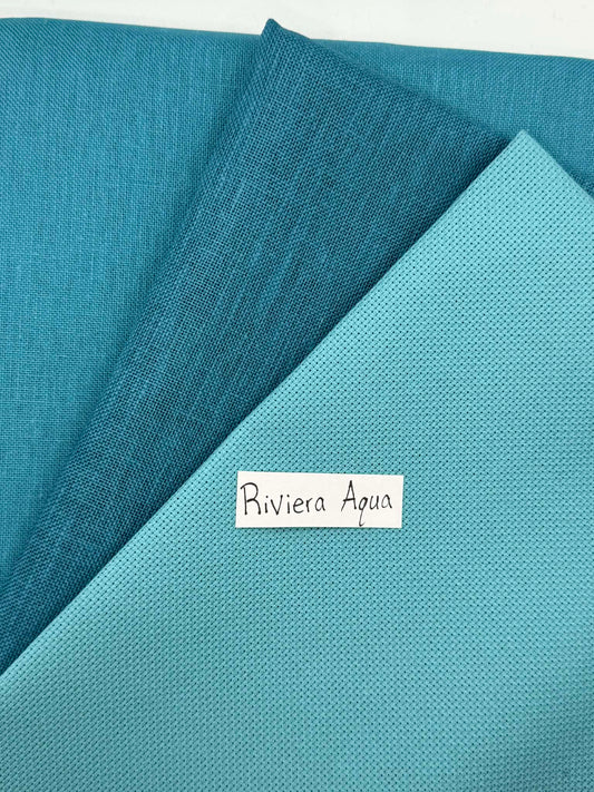 "Riviera Aqua" Cross Stitch Fabric by Wichelt-Cross Stitch-Wichelt-Millennial Fabrics
