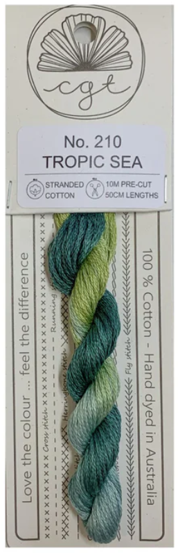 210 Tropic Sea | 6 Strand Embroidery Floss by Cottage Garden Threads