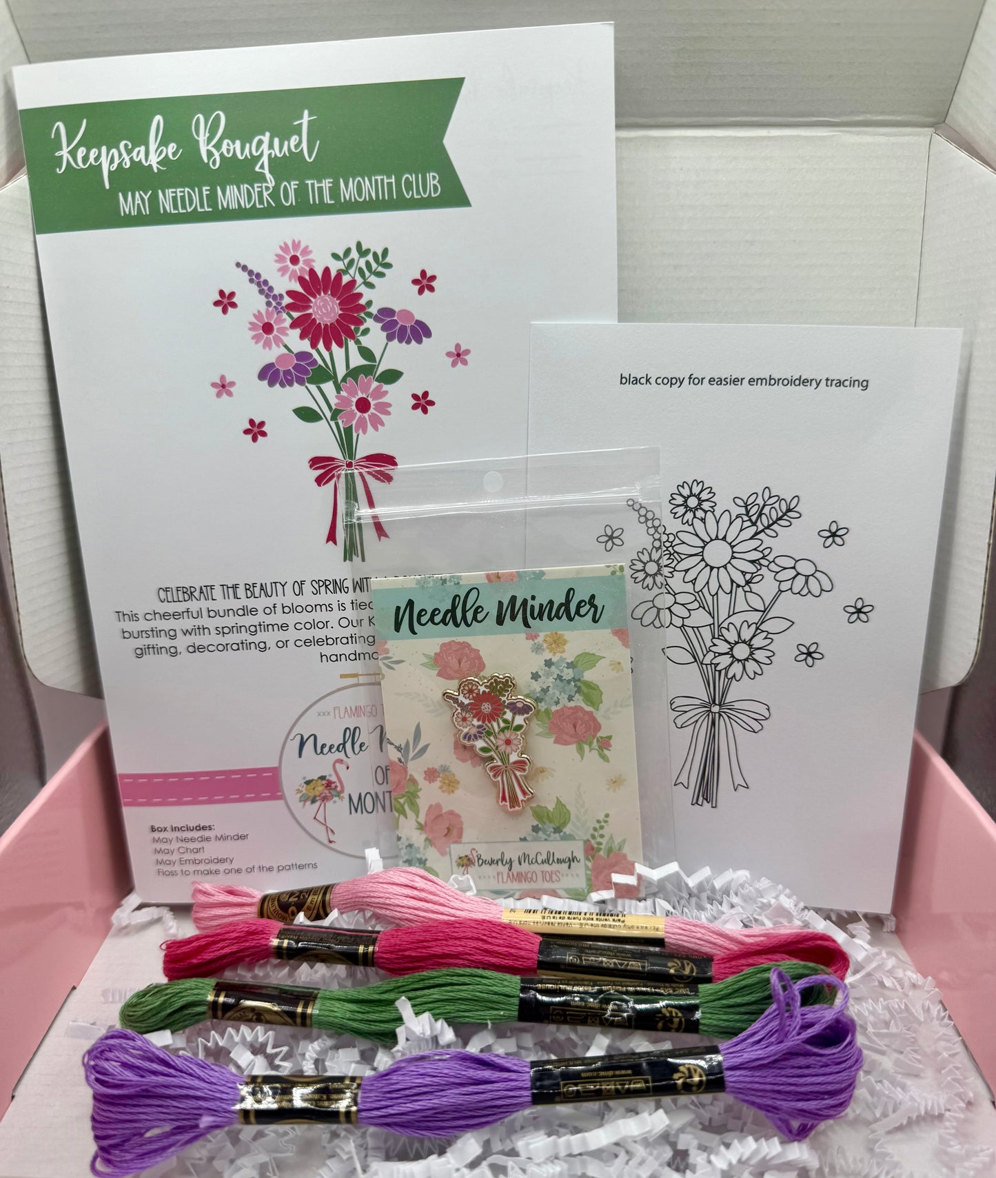 "Keepsake Bouquet" Exclusive Needleminder Box by Flamingo Toes