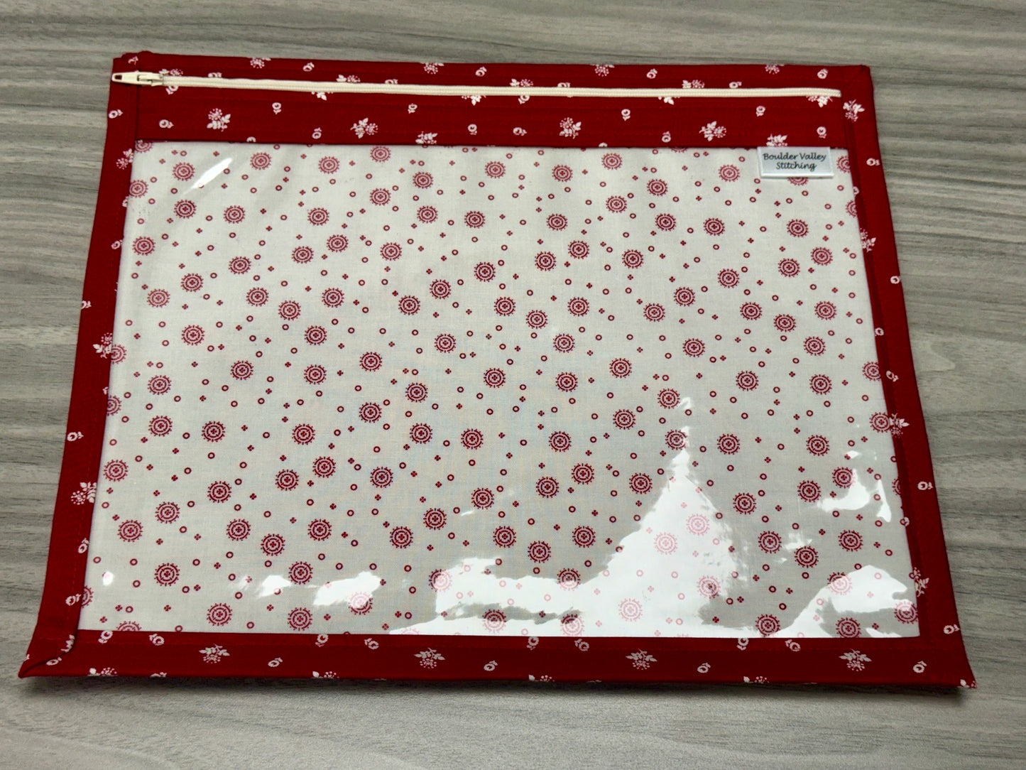 Red Floral Vinyl Project Bag-Millennial Fabrics-Millennial Fabrics