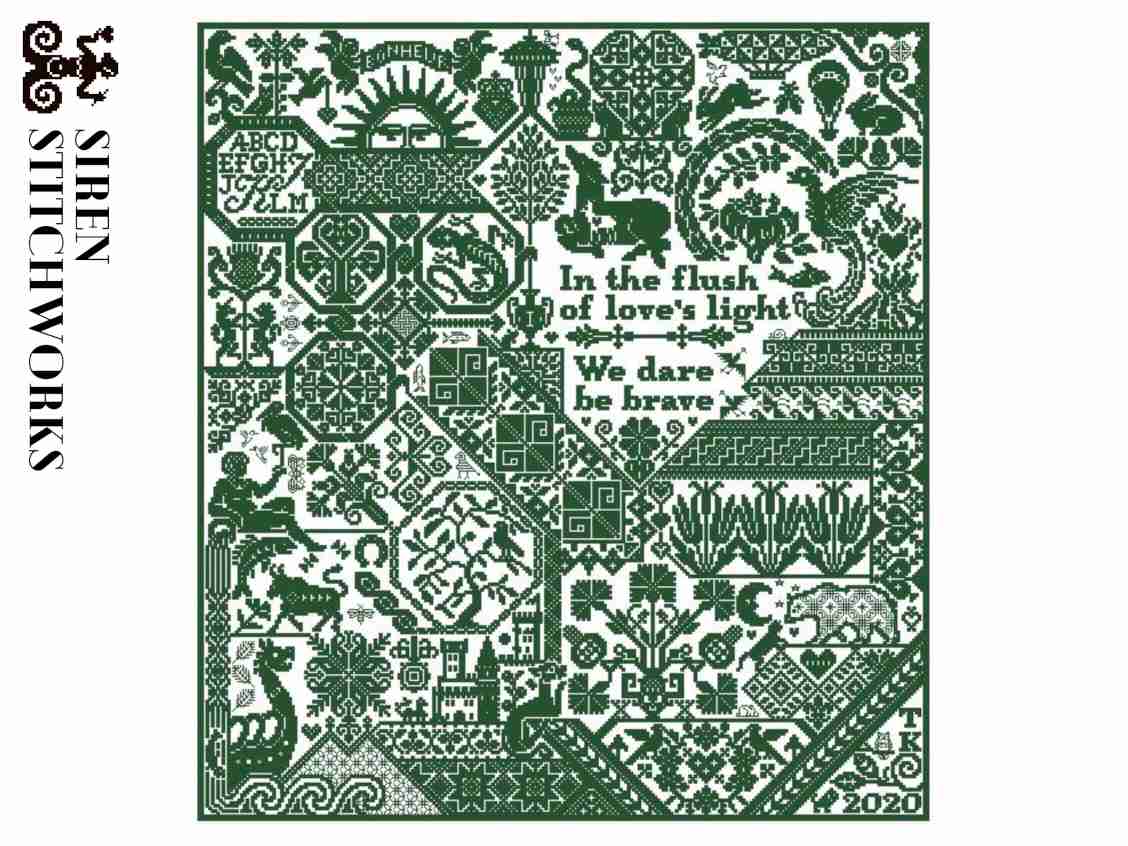 ✩Preorder✩ Dare Be Brave Sampler by Siren Stitchworks
