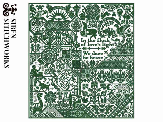 ✩Preorder✩ Dare Be Brave Sampler by Siren Stitchworks