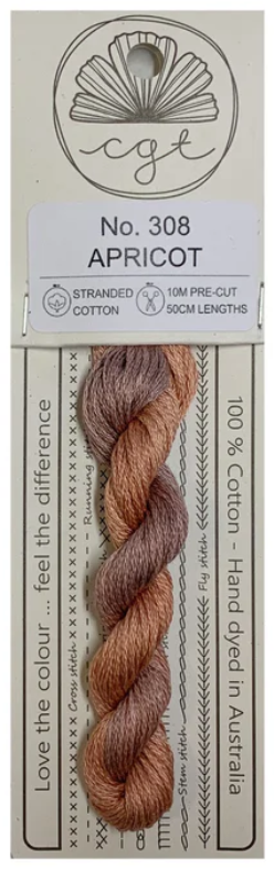 308 Apricot | 6 Strand Embroidery Floss by Cottage Garden Threads
