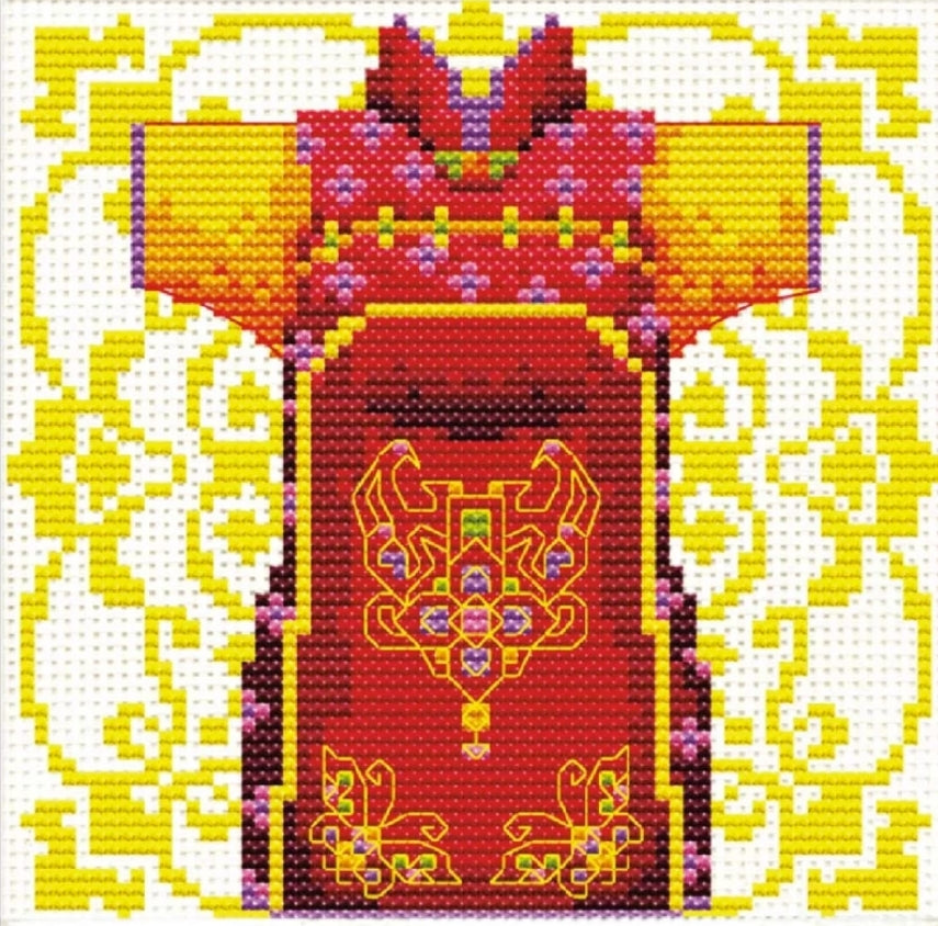 (No-Count Cross Stitch Kit) Male Geisha Red by Needleart World