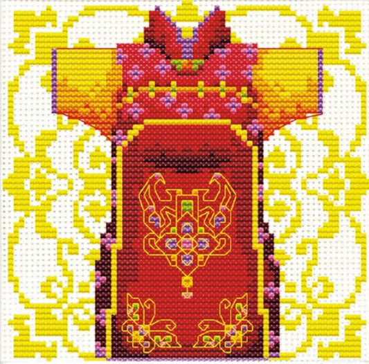 (No-Count Cross Stitch Kit) Male Geisha Red by Needleart World