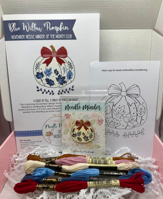 "Blue Willow Pumpkin" Exclusive Needleminder Box by Flamingo Toes