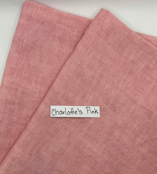 "Charlotte's Pink" Cross Stitch Fabric by Weeks Dye Works