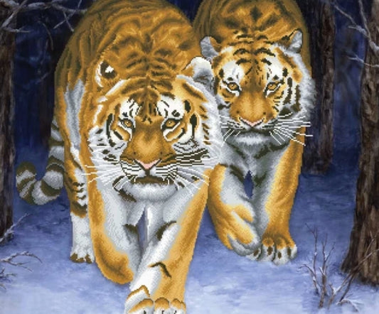 (No-Count Cross Stitch Kit) Stalking Tigers by Needleart World