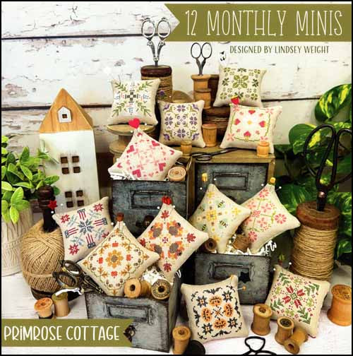 12 Monthly Minis by Primrose Cottage Stitches