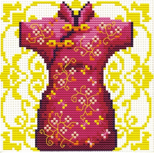 (No-Count Cross Stitch Kit) Female Geisha Red by Needleart World