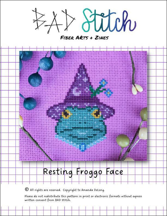 Resting Froggo Face by BAD Stitch Needlework
