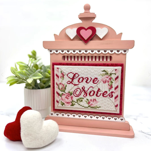 Vintage Valentine Mailbox Cross Stitch Display (Unfinished) by Paisleys and Polka Dots