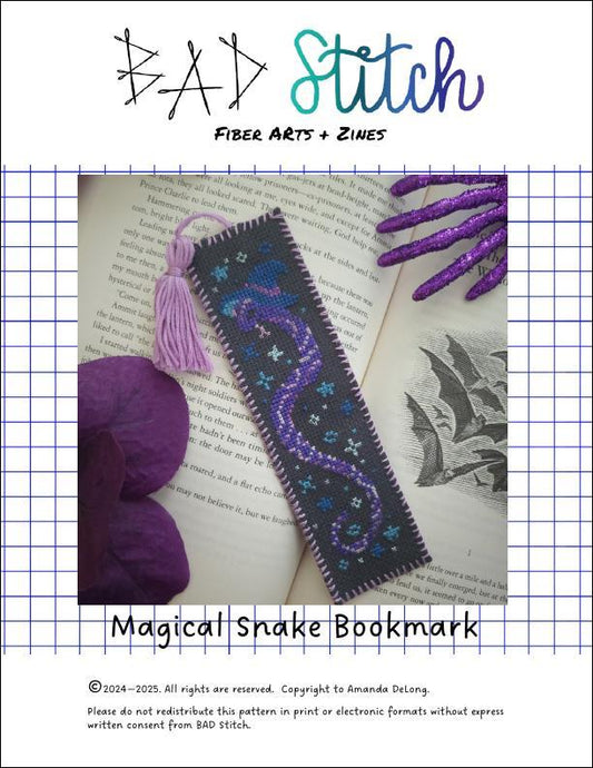 Magical Snake Bookmark by BAD Stitch Needlework