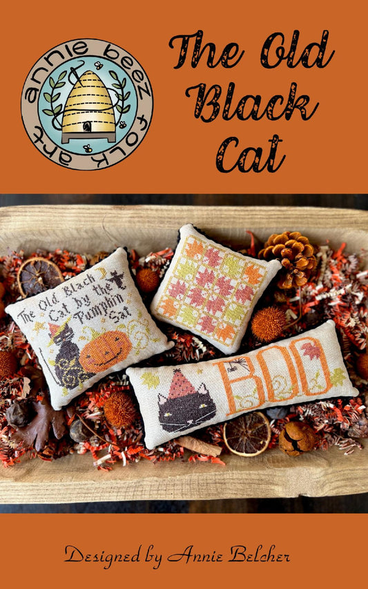 The Old Black Cat by Annie Beez Folk Art