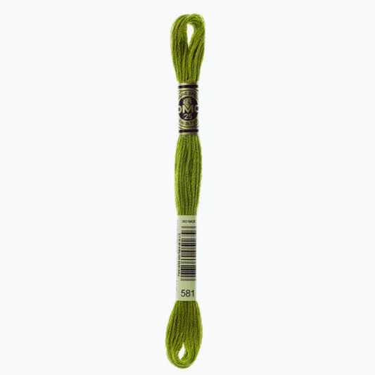 DMC 6 Strand Cotton Embroidery Floss #581 -  Moss Green