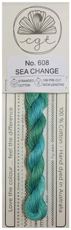 608 Sea Change | 6 Strand Embroidery Floss by Cottage Garden Threads