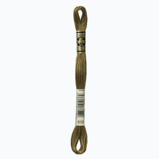 DMC 6 Strand Cotton Embroidery Floss #610 - Drab Brown Dark