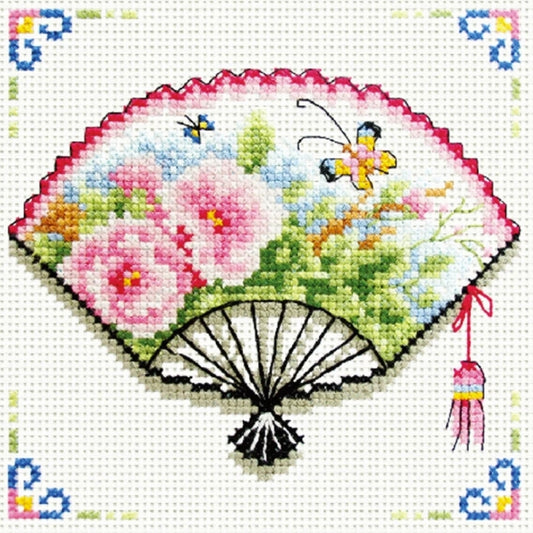 (No-Count Cross Stitch Kit) Rose Fan by Needleart World