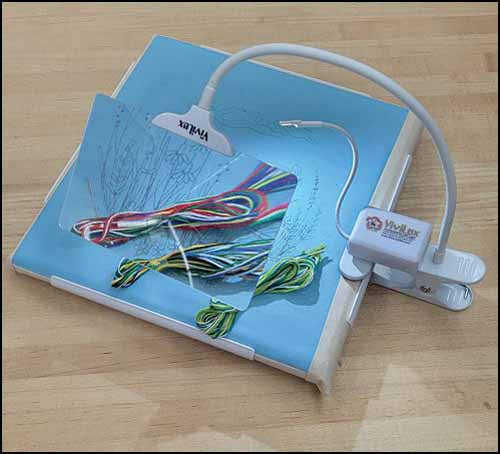 Large Clip On 4"x6" Magnifier with Light aka Q-Snap Combo by ViviLux