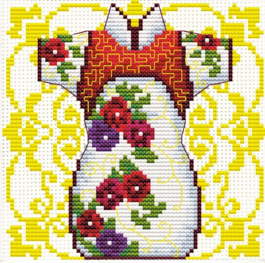 (No-Count Cross Stitch Kit) Female Geisha Rose by Needleart World
