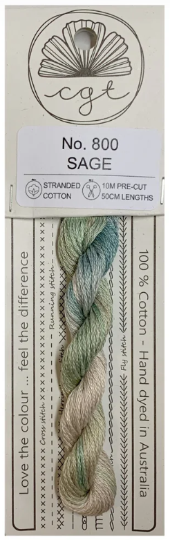 800 Sage | 6 Strand Embroidery Floss by Cottage Garden Threads