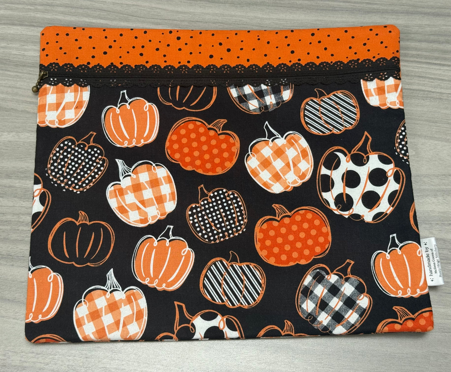Orange Top Pumpkin Traditional Project Bag-Millennial Fabrics-Millennial Fabrics