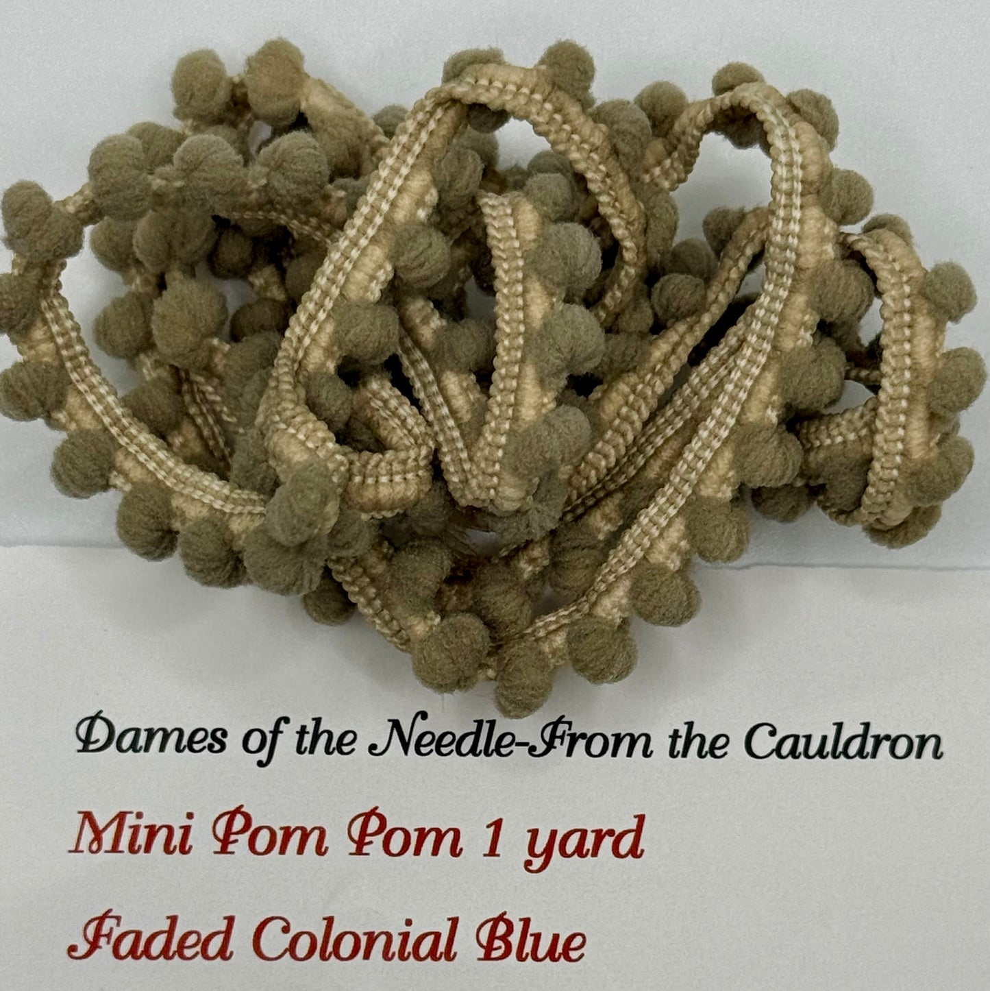 "Faded Colonial Blue" Mini Pom Pom Trim by Dames of the Needle