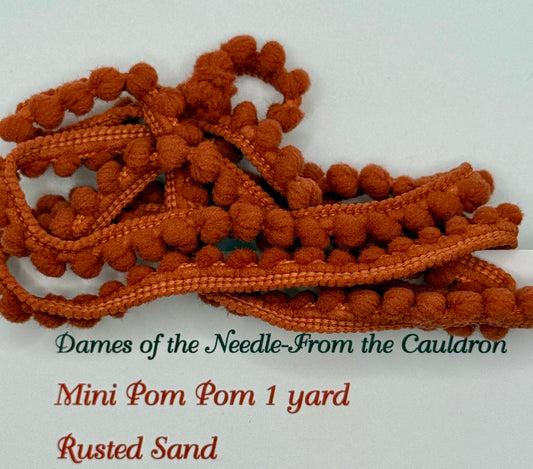 "Rusted Sand" Mini Pom Pom Trim by Dames of the Needle