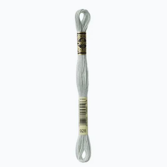 DMC 6 Strand Cotton Embroidery Floss #928 - Gray Green Very Light