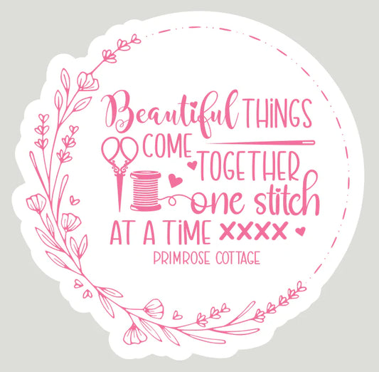 Pink Beautiful Things Sticker by Primrose Cottage Stitches