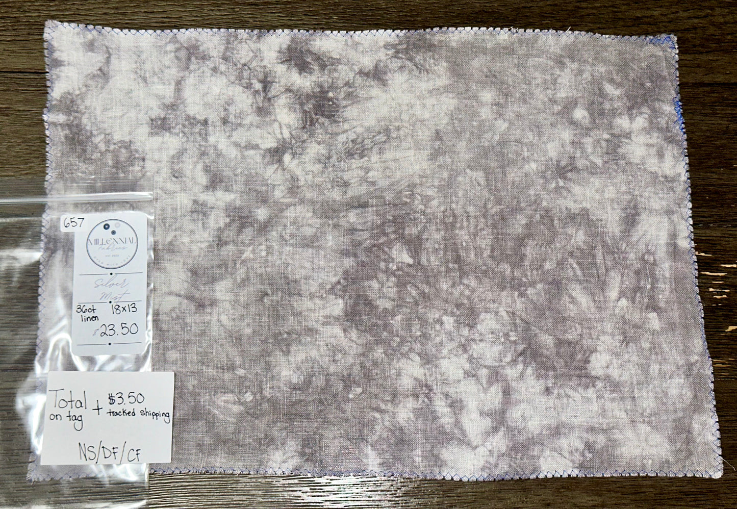 #657- 36ct Linen: Silver Mist