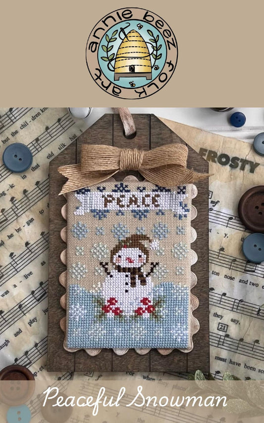 Peaceful Snowman by Annie Beez Folk Art