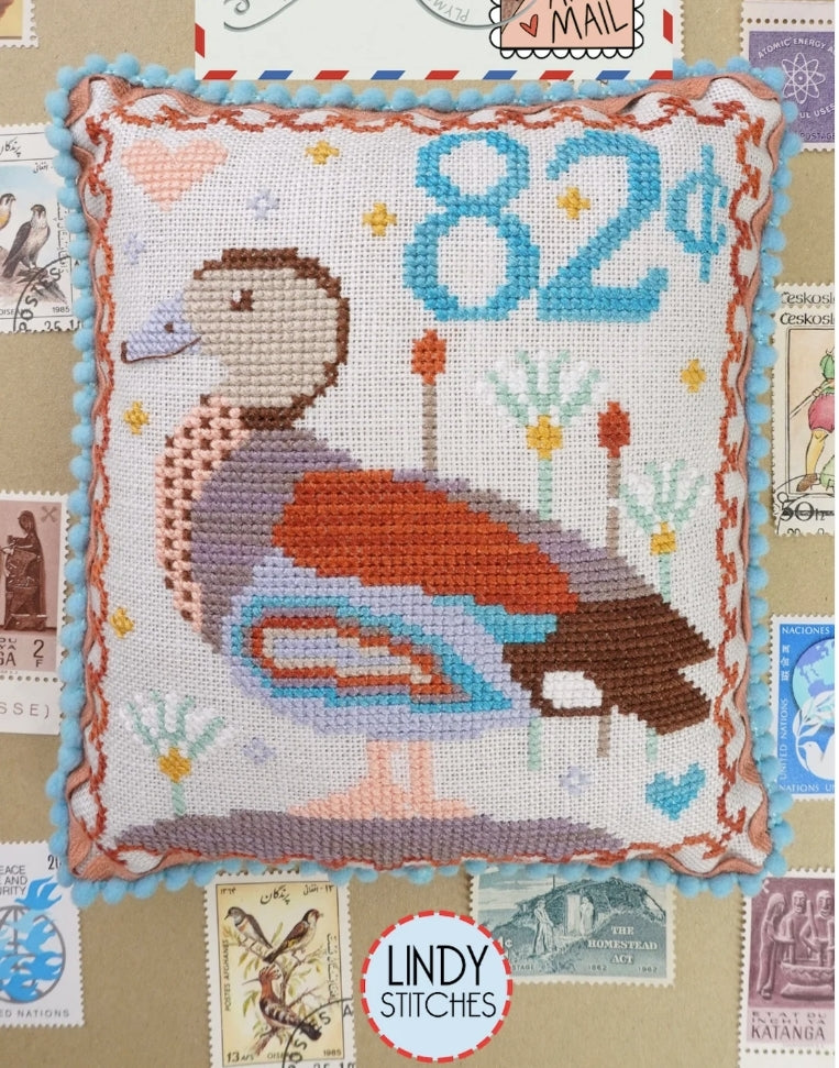 Air Mail Ringed Teal by Lindy Stitches