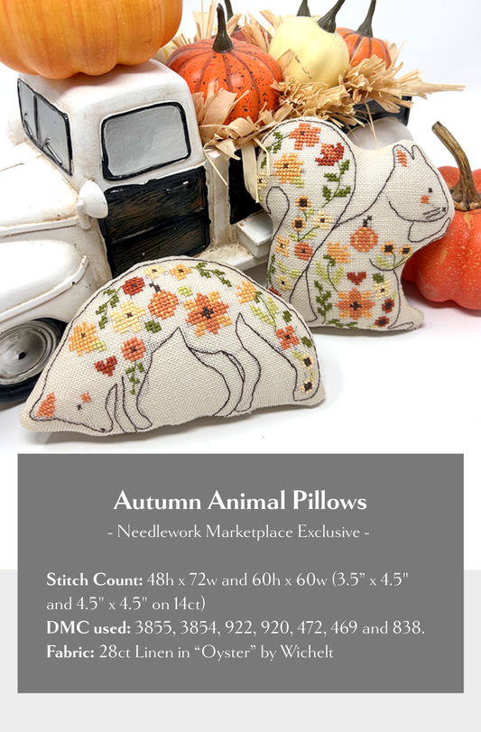 *PREORDER* Autumn Animal Pillows by Tiny Modernist for Needlework Marketplace