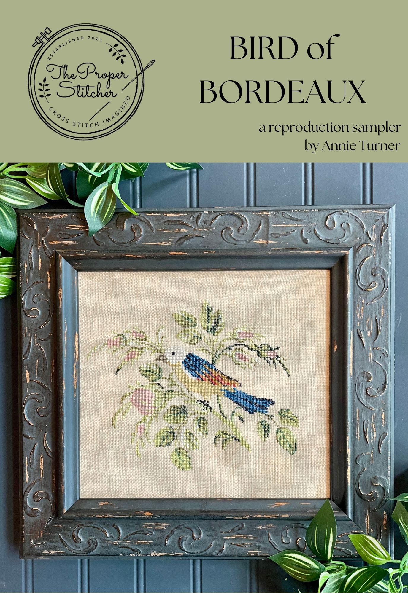 ✩Preorder✩ Bird of Bordeaux A Reproduction Sampler by The Proper Stitcher