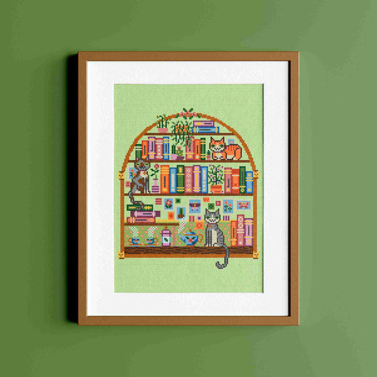 *Preorder* Book Nook with Cats by Una Buena Pieza