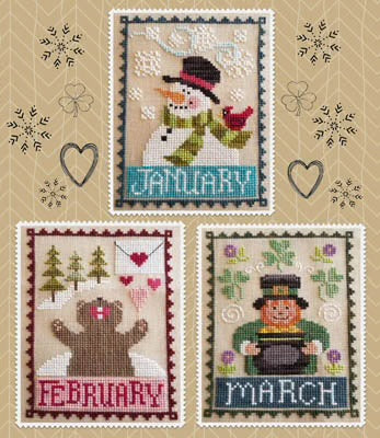 Monthly Trio: January, February, March by Waxing Moon Designs