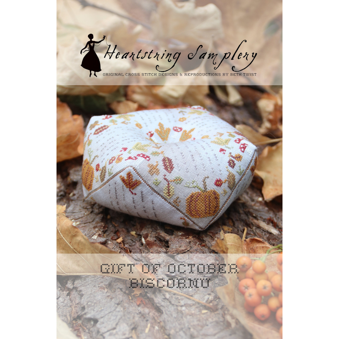 ✩Preorder✩ Gift Of October Biscornu by Heartstring Samplery