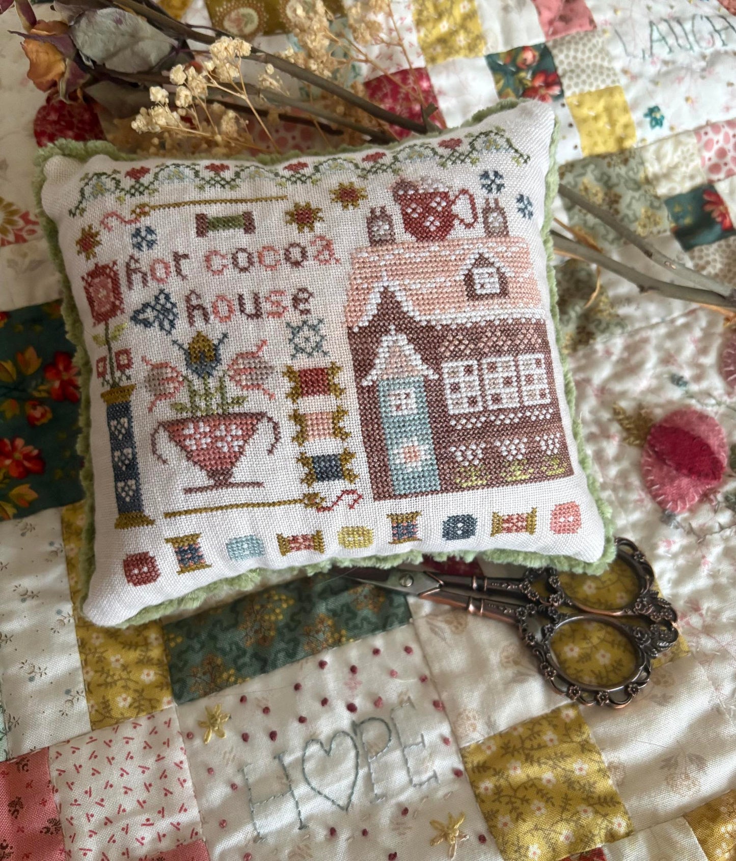 The Houses on Stitchery Lane #4 The Hot Cocoa House by Pansy Patch Quilts and Stitchery