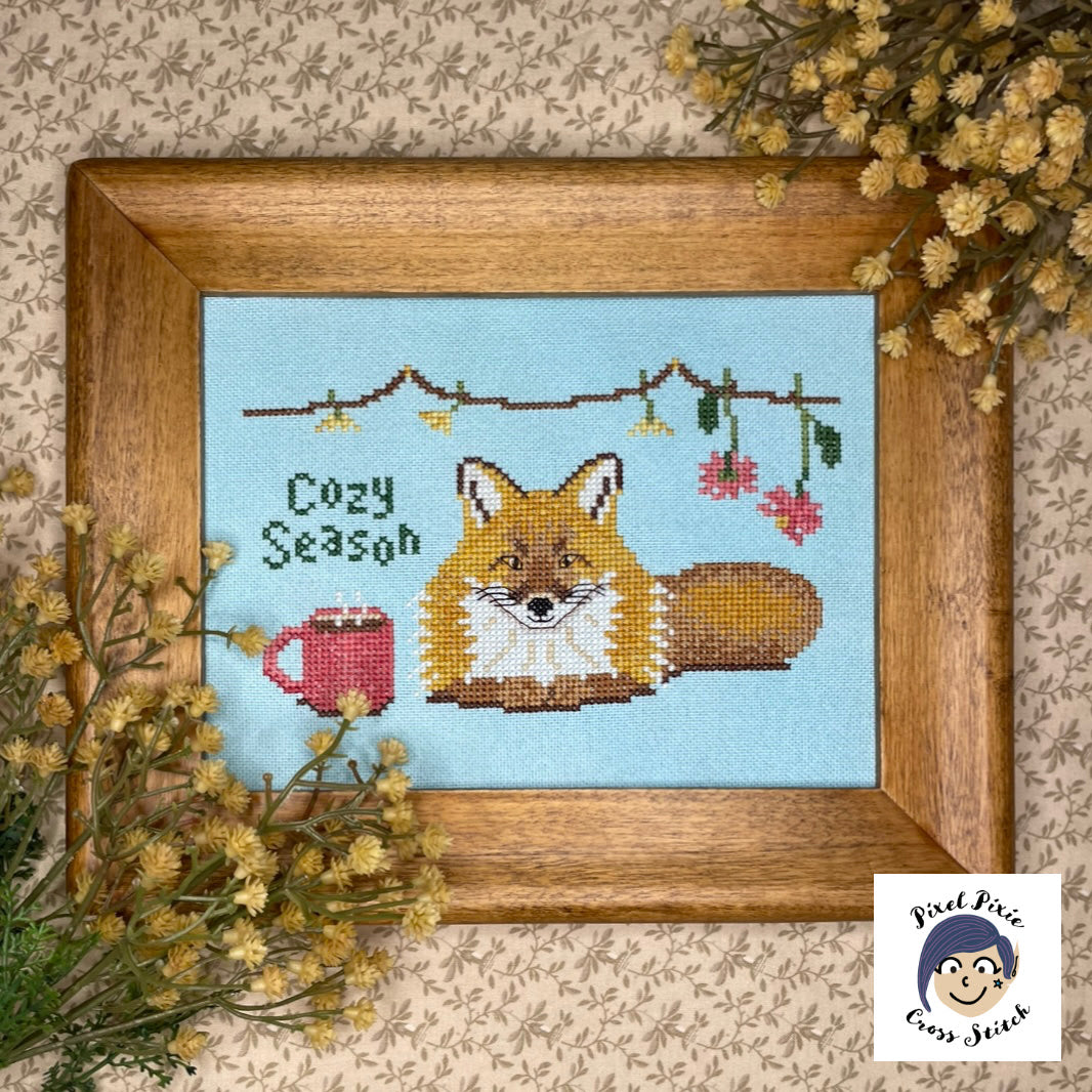 *PREORDER* Cozy Fox by Pixie Pixel Cross Stitch for Needlework Marketplace