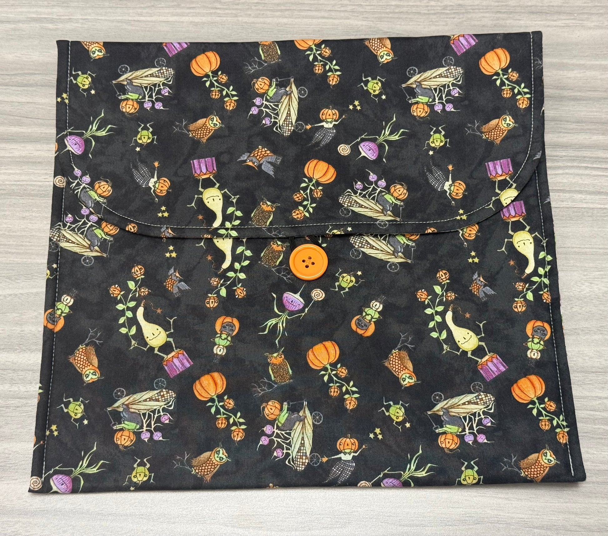 Teresa Kogut Black Halloween Envelope Project Bag-Millennial Fabrics-Millennial Fabrics