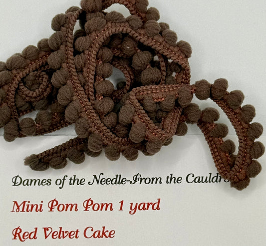 "Red Velvet Cake" Mini Pom Pom Trim by Dames of the Needle