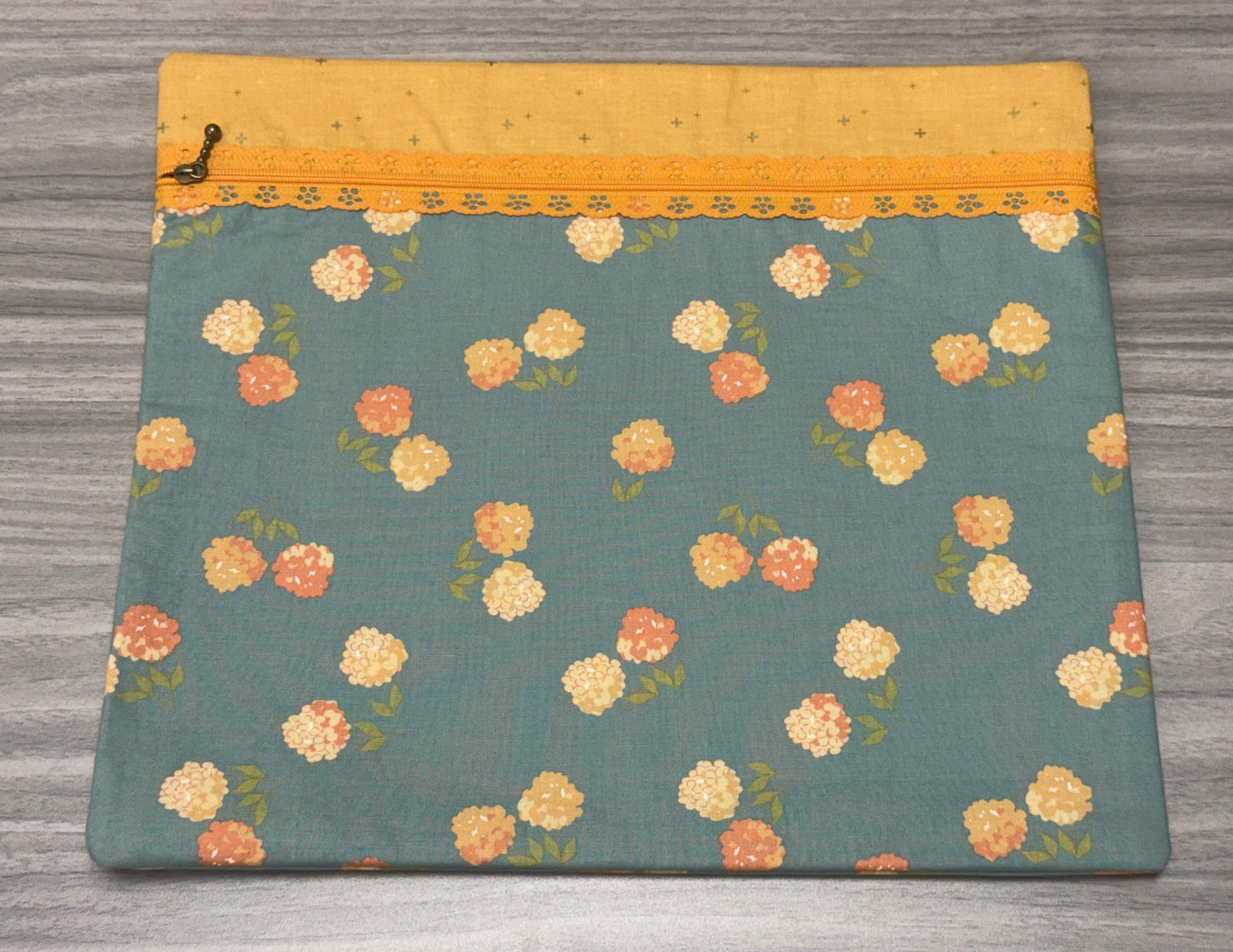 Teal Floral Traditional Project Bag-Millennial Fabrics-Millennial Fabrics