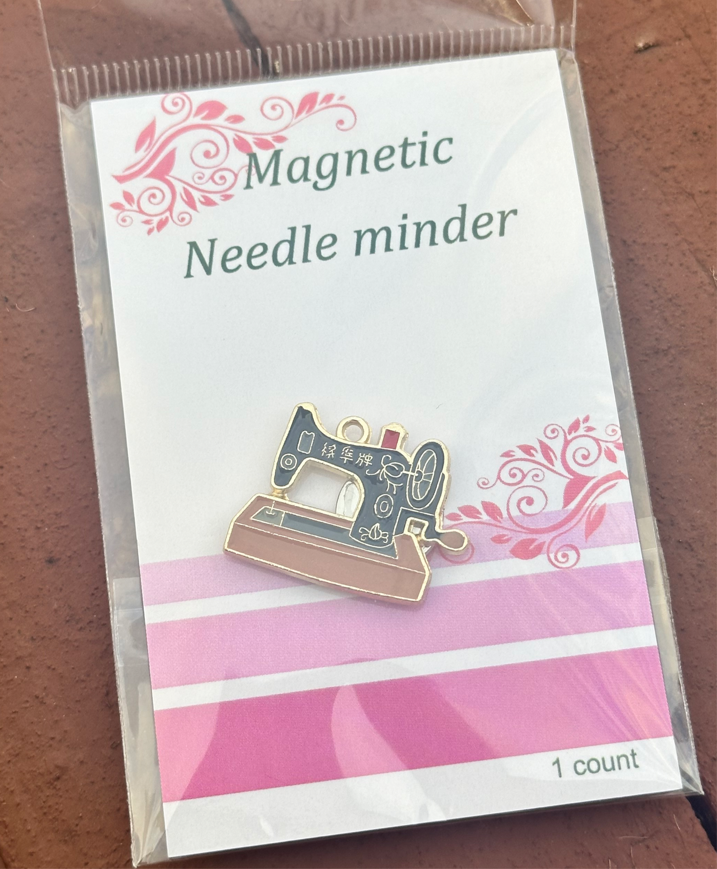 Enamel Needle Minder- Sewing Machine