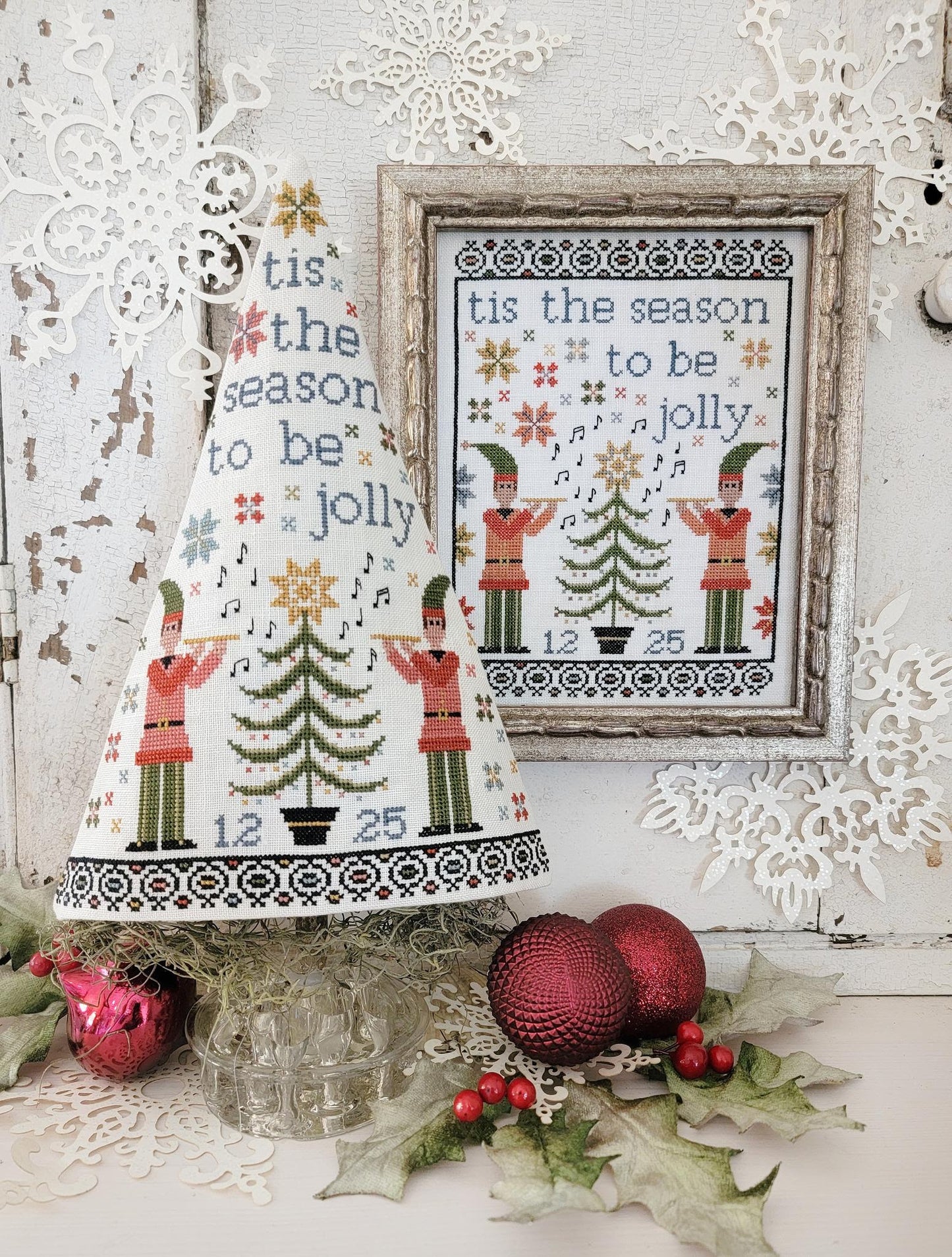 Eleventh Day of Christmas Sampler and Tree by Hello from Liz Mathews for Needlework Marketplace