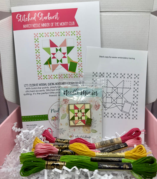 "Stitched Starburst" Exclusive Needleminder Box by Flamingo Toes
