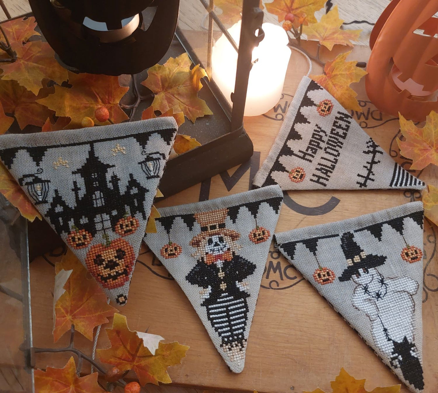 Happy Halloween Flags by Serenita di Campagna for Needlework Marketplace