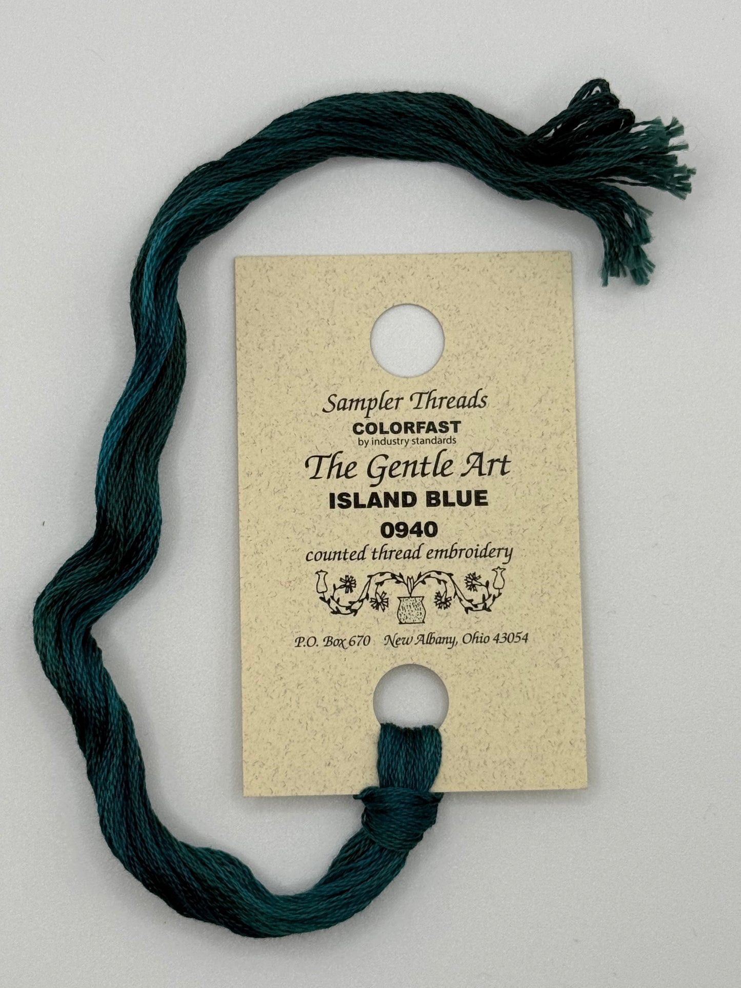 0940 Island Blue | 6 Strand Embroidery Floss by The Gentle Art