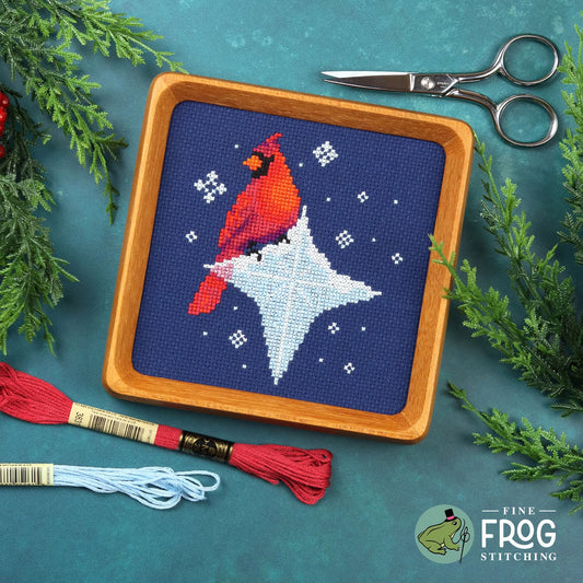 ✩Preorder✩ Ice Star Cardinal by Fine Frog Stitching
