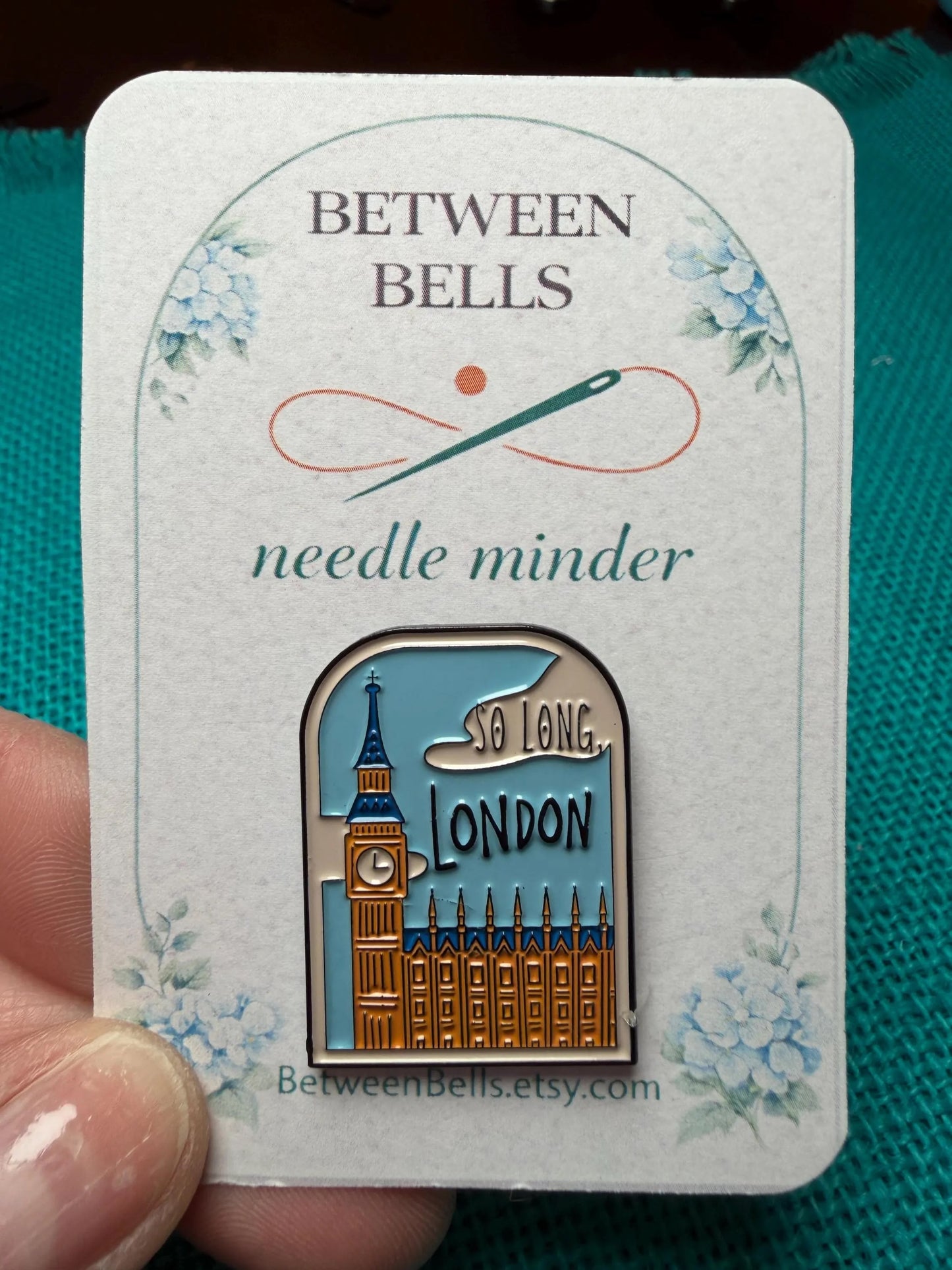 "So Long London" Needle Minder by Between Bells